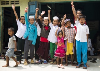 Children who are part of the Marys Meals family in Thailand