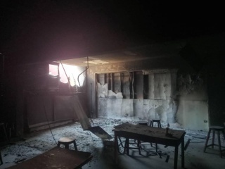 Fire-damaged school